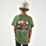 Burlebo Youth Tee Duck Dog Stamp - Heather Olive