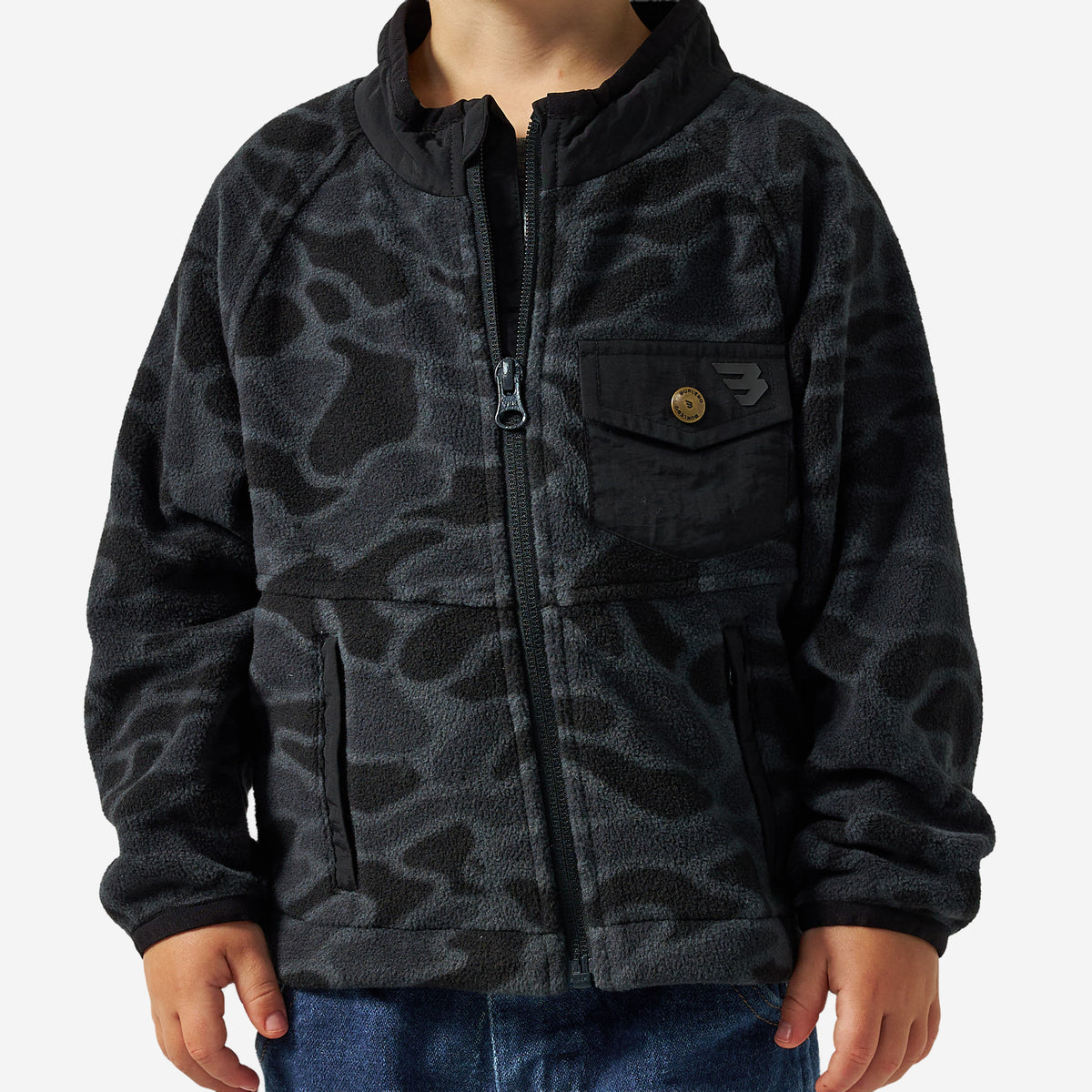 BURLEBO YOUTH MICRO FLEECE - BLACK CAMO