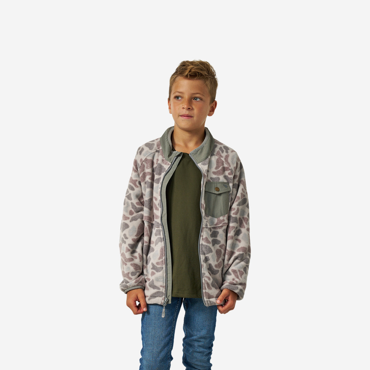 BURLEBO YOUTH MICRO FLEECE - CLASSIC DEER CAMO