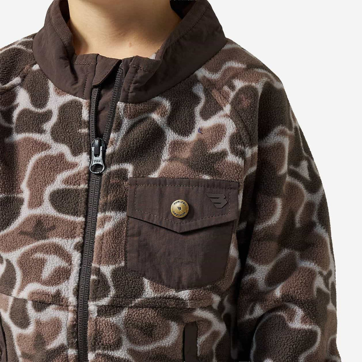 BURLEBO YOUTH MICRO FLEECE - Mallard Mayhem Camo - Brown