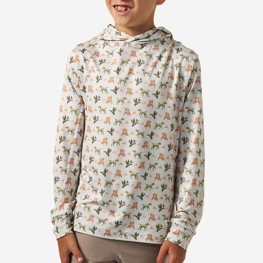 BURLEBO YOUTH PERFORMANCE HOODIE - MALLARD DUCK DOG