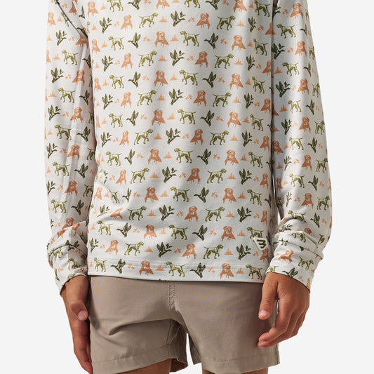 BURLEBO YOUTH PERFORMANCE HOODIE - MALLARD DUCK DOG