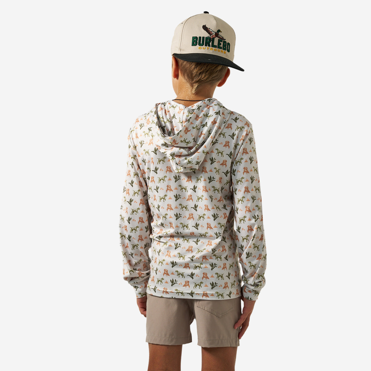 BURLEBO YOUTH PERFORMANCE HOODIE - MALLARD DUCK DOG