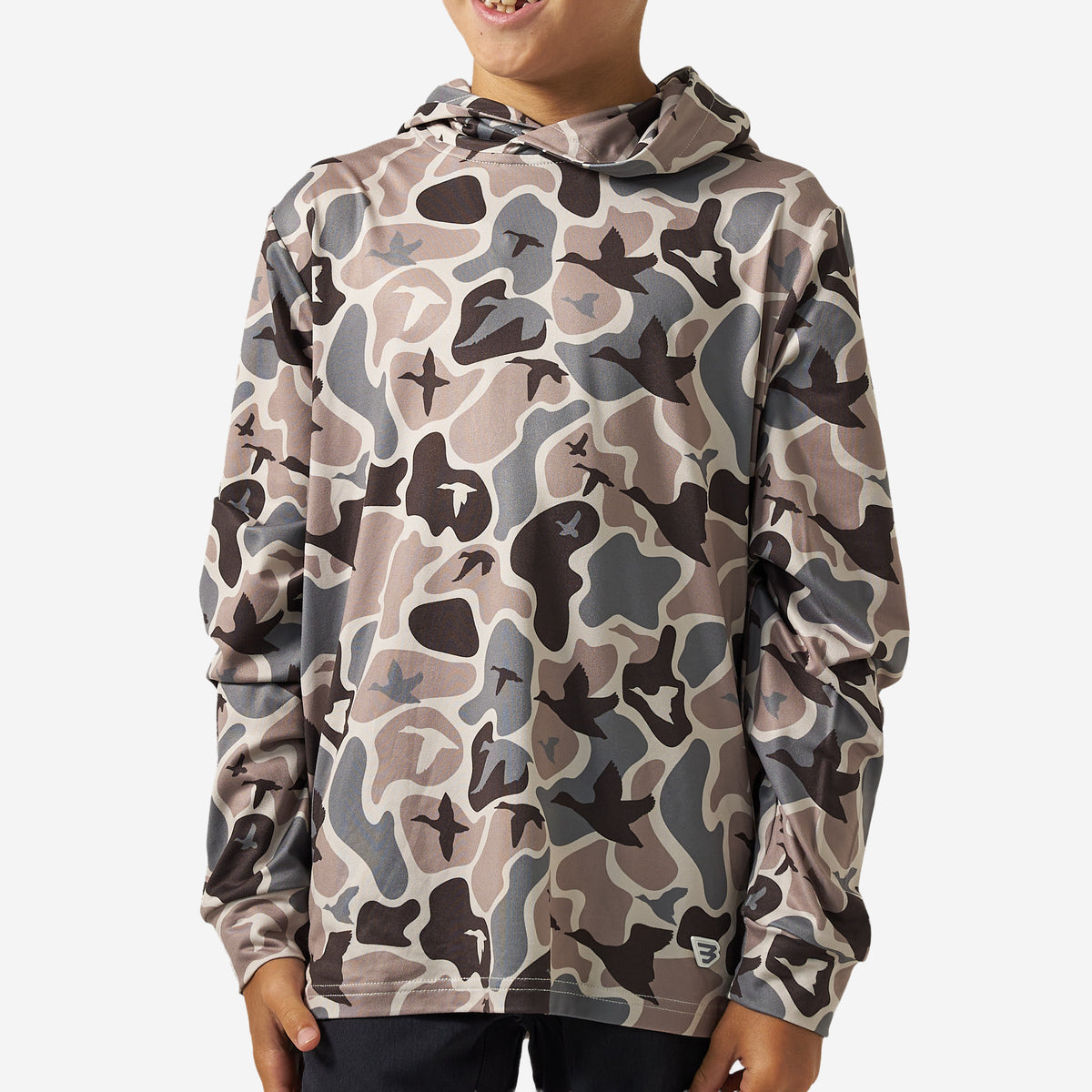 BURLEBO YOUTH PERFORMANCE HOODIE - MALLARD MAYHEM CAMO