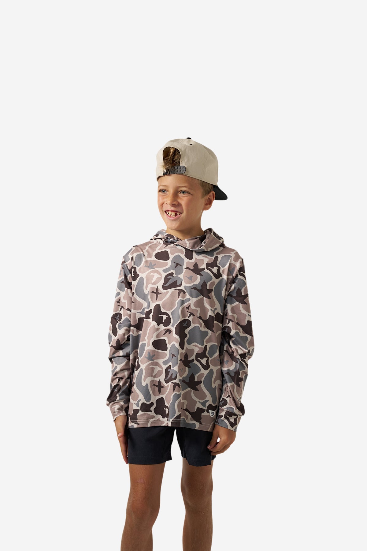 BURLEBO YOUTH PERFORMANCE HOODIE - MALLARD MAYHEM CAMO