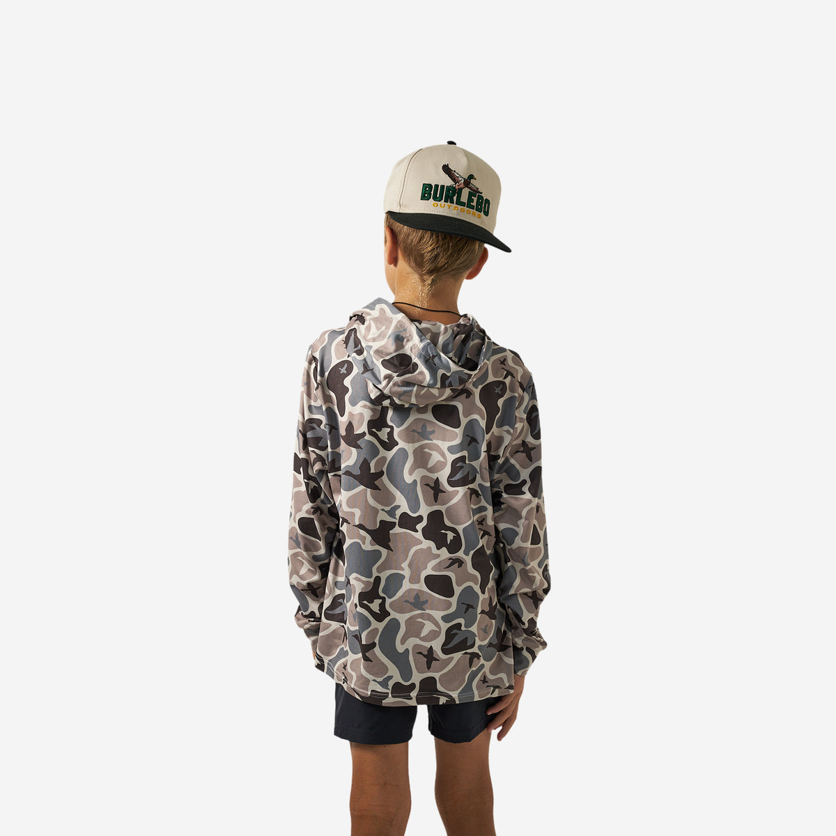 BURLEBO YOUTH PERFORMANCE HOODIE - MALLARD MAYHEM CAMO