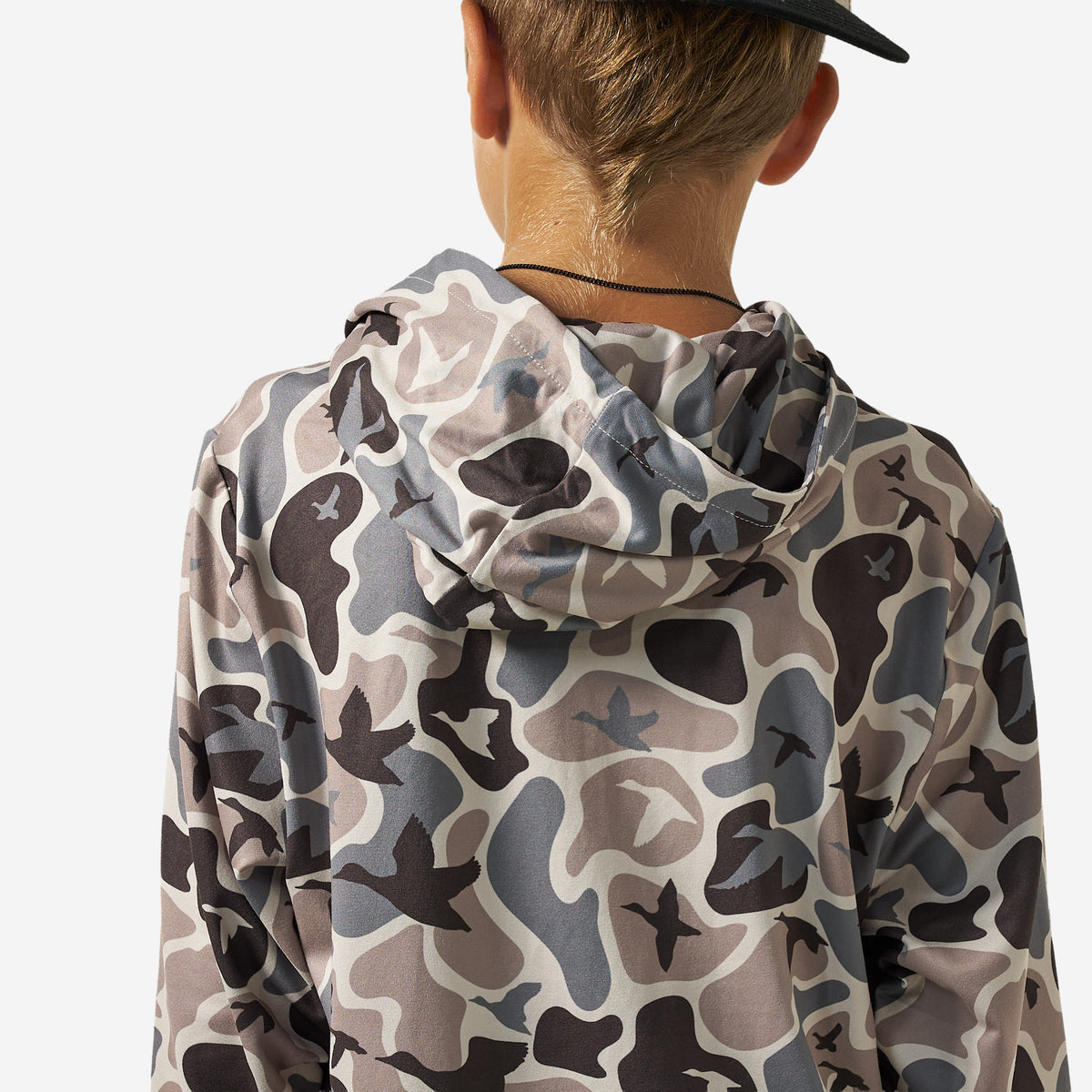 BURLEBO YOUTH PERFORMANCE HOODIE - MALLARD MAYHEM CAMO