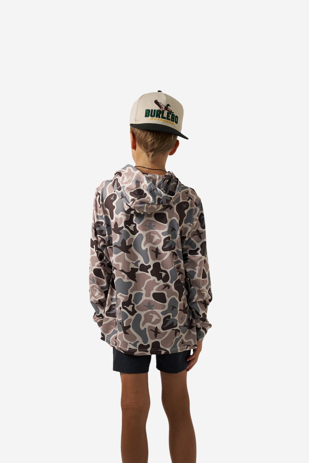 BURLEBO YOUTH PERFORMANCE HOODIE - MALLARD MAYHEM CAMO