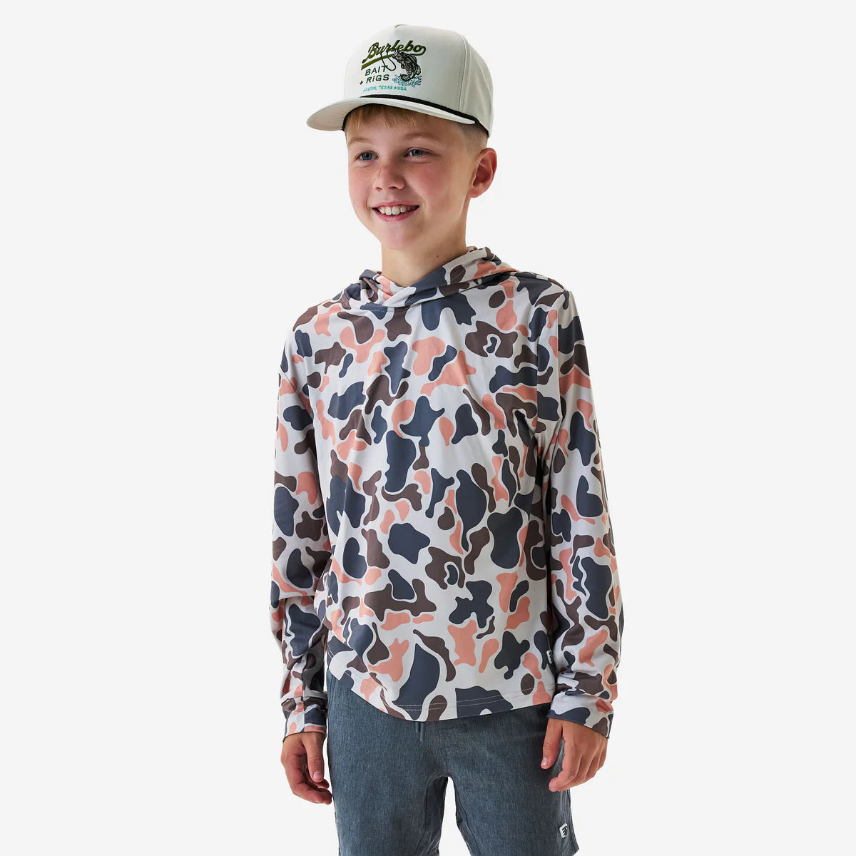 Burlebo Youth Performance Hoodie - VINTAGE CAMO