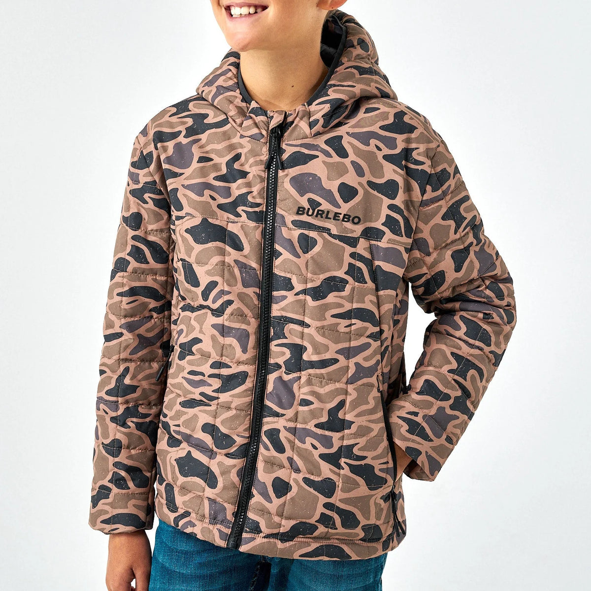 BURLEBO YOUTH PUFFER JACKET - GAUGE CAMO