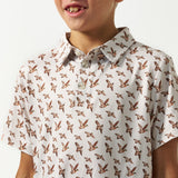 BURLEBO YOUTH PERFORMANCE POLO - MALLARD FLYING IN
