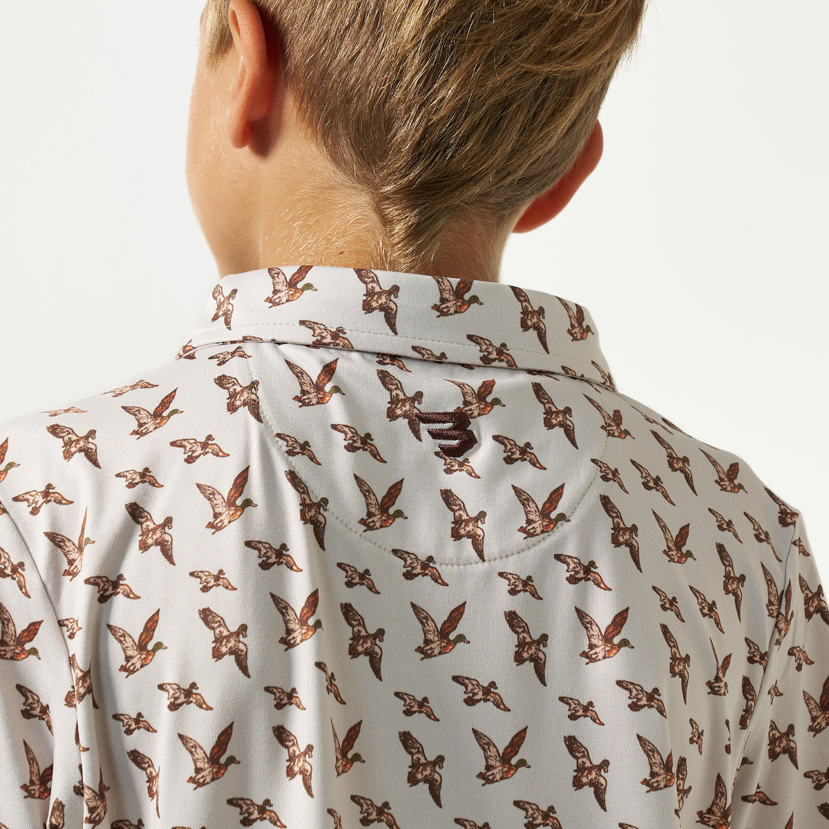 BURLEBO YOUTH PERFORMANCE POLO - MALLARD FLYING IN