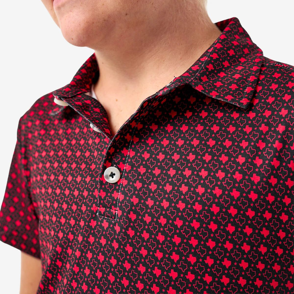 Burlebo Youth PERFORMANCE POLO TEXAS BLACK & RED