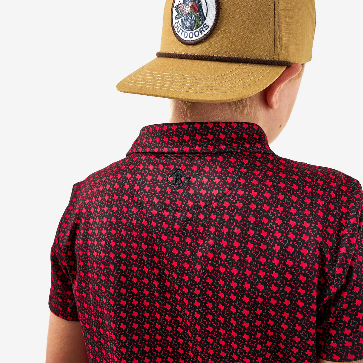 Burlebo Youth PERFORMANCE POLO TEXAS BLACK & RED