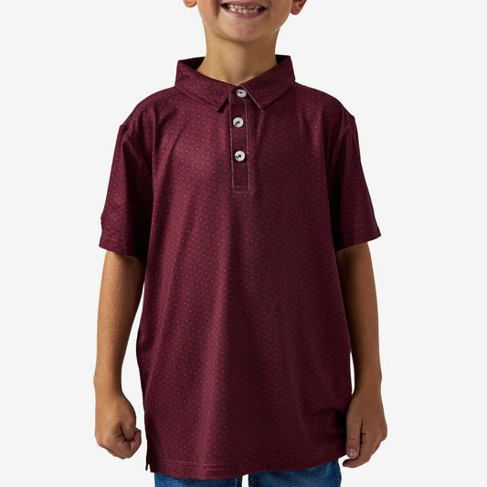 Burlebo Youth Performance Polo - Vintage Helmets - Maroon
