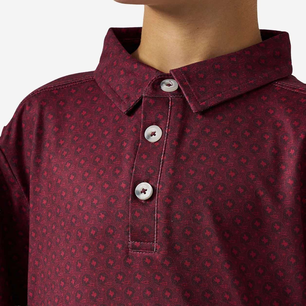 Burlebo Youth Performance Polo - Vintage Helmets - Maroon