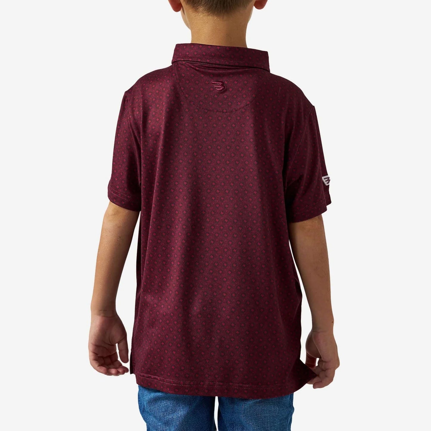 Burlebo Youth Performance Polo - Vintage Helmets - Maroon