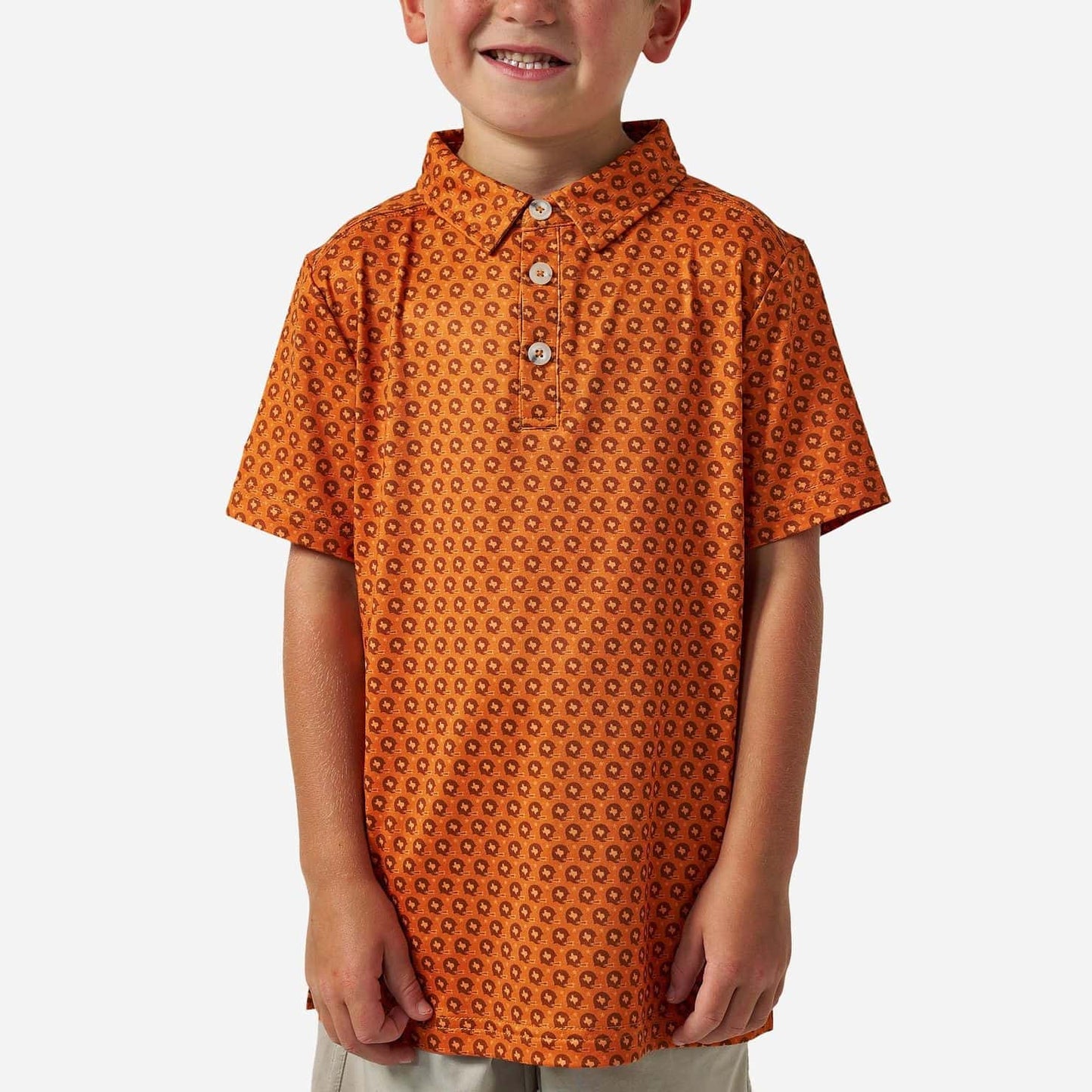 Burlebo Youth Performance Polo - Vintage Helmets - Orange
