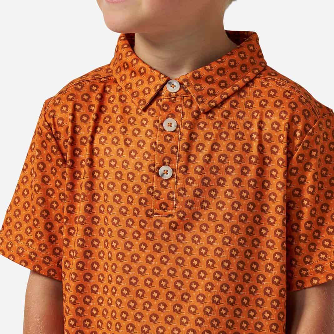 Burlebo Youth Performance Polo - Vintage Helmets - Orange
