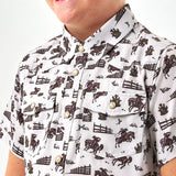 Burlebo Youth - Performance Western Shirt - Cowboy Country