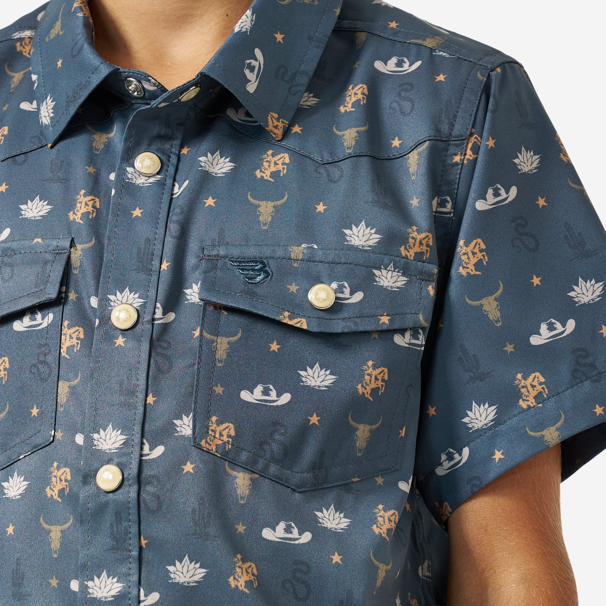 BURLEBO YOUTH PERFORMANCE WESTERN SHIRT - DESERT NIGHT