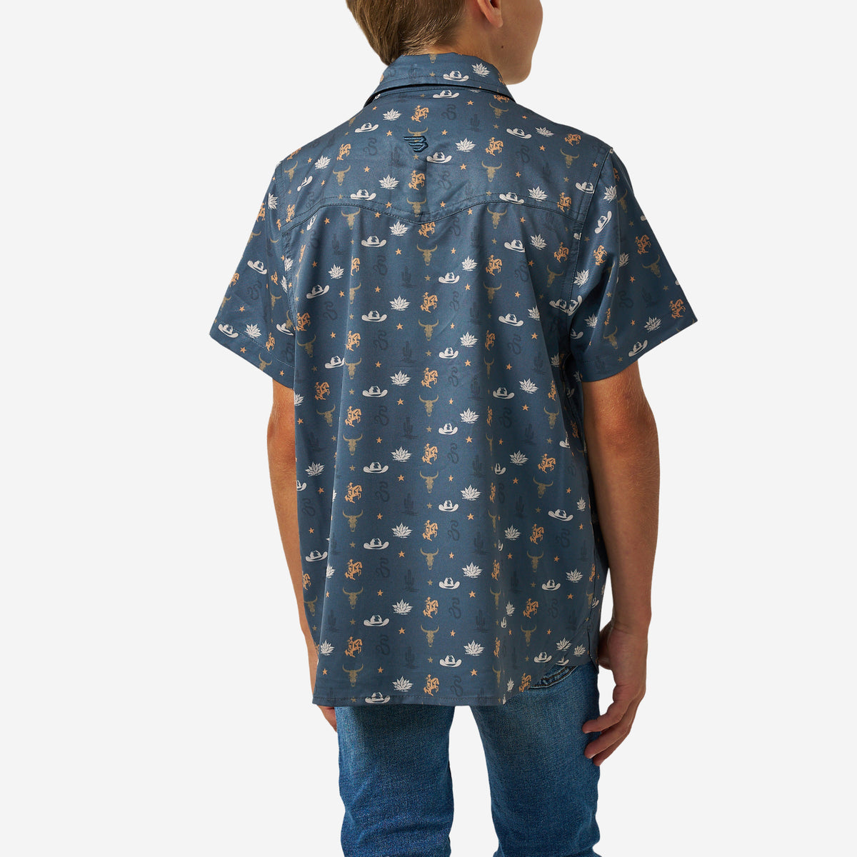 BURLEBO YOUTH PERFORMANCE WESTERN SHIRT - DESERT NIGHT