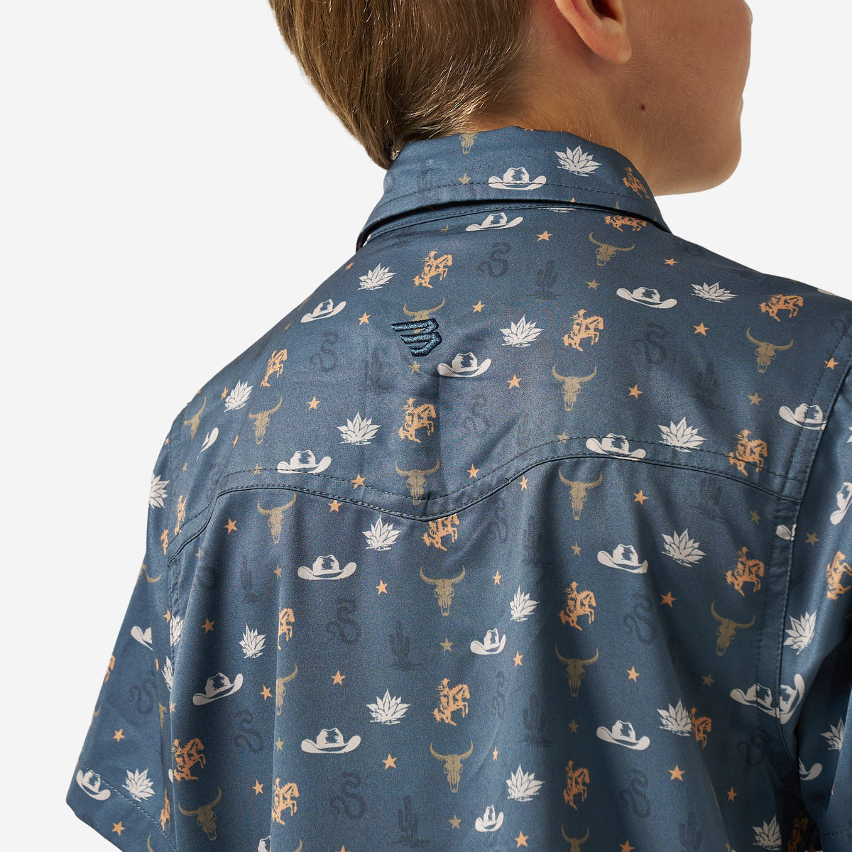 BURLEBO YOUTH PERFORMANCE WESTERN SHIRT - DESERT NIGHT
