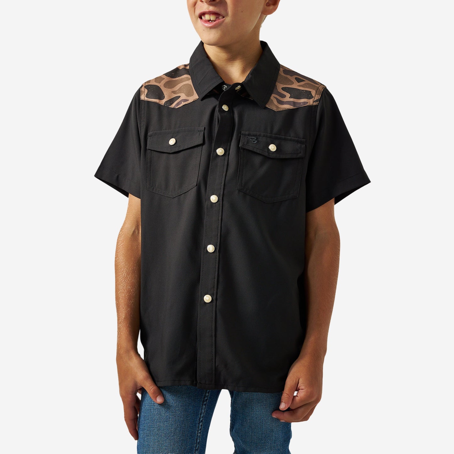 BURLEBO YOUTH PERFORMANCE WESTERN SHIRT - DEER SEASON