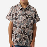 BURLEBO YOUTH PERFORMANCE WESTERN SHIRT - MALLARD MAYHEM CAMO