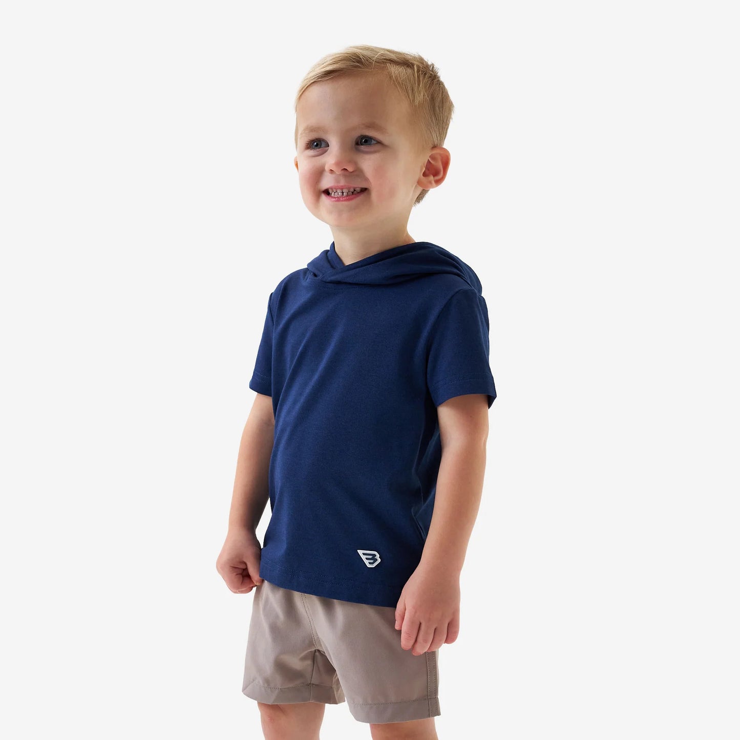 Burlebo Youth Short Sleeve Performance Hoodie - Navy