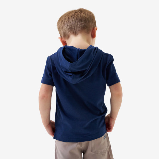 Burlebo Youth Short Sleeve Performance Hoodie - Navy