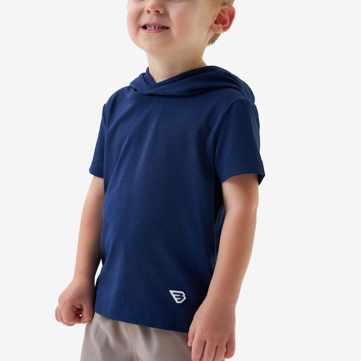 Burlebo Youth Short Sleeve Performance Hoodie - Navy