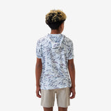 Burlebo Youth Short Sleeve Performance Hoodie - White Camo