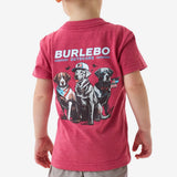 Burlebo Youth Short Sleeve Tee - American Dogs - Heather Crimson