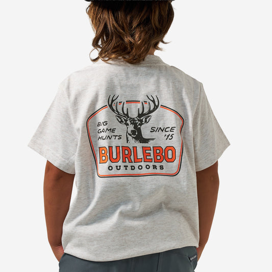 BURLEBO YOUTH SHORT SLEEVE TEE - BIG GAME HUNTS - OATMEAL