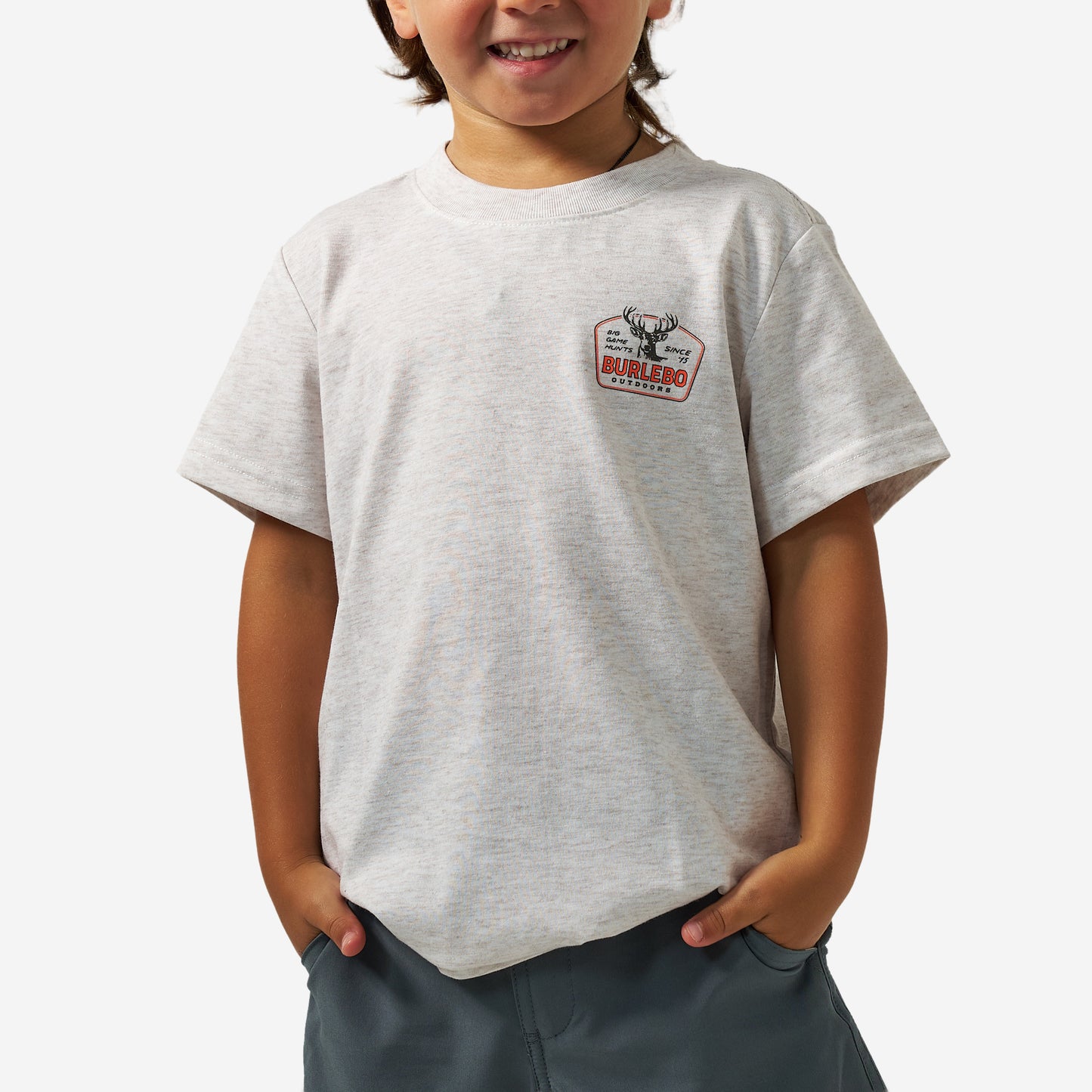 BURLEBO YOUTH SHORT SLEEVE TEE - BIG GAME HUNTS - OATMEAL