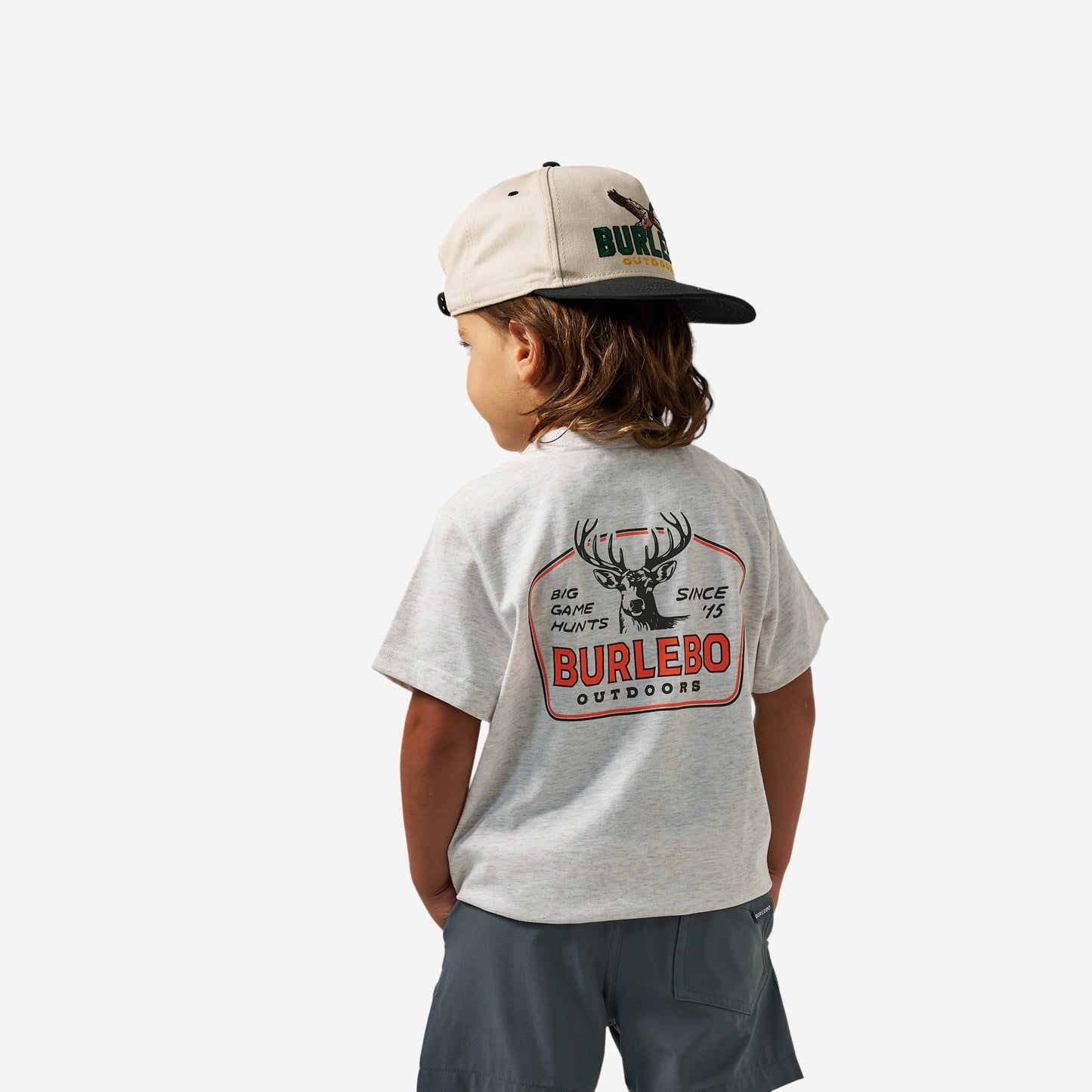 BURLEBO YOUTH SHORT SLEEVE TEE - BIG GAME HUNTS - OATMEAL