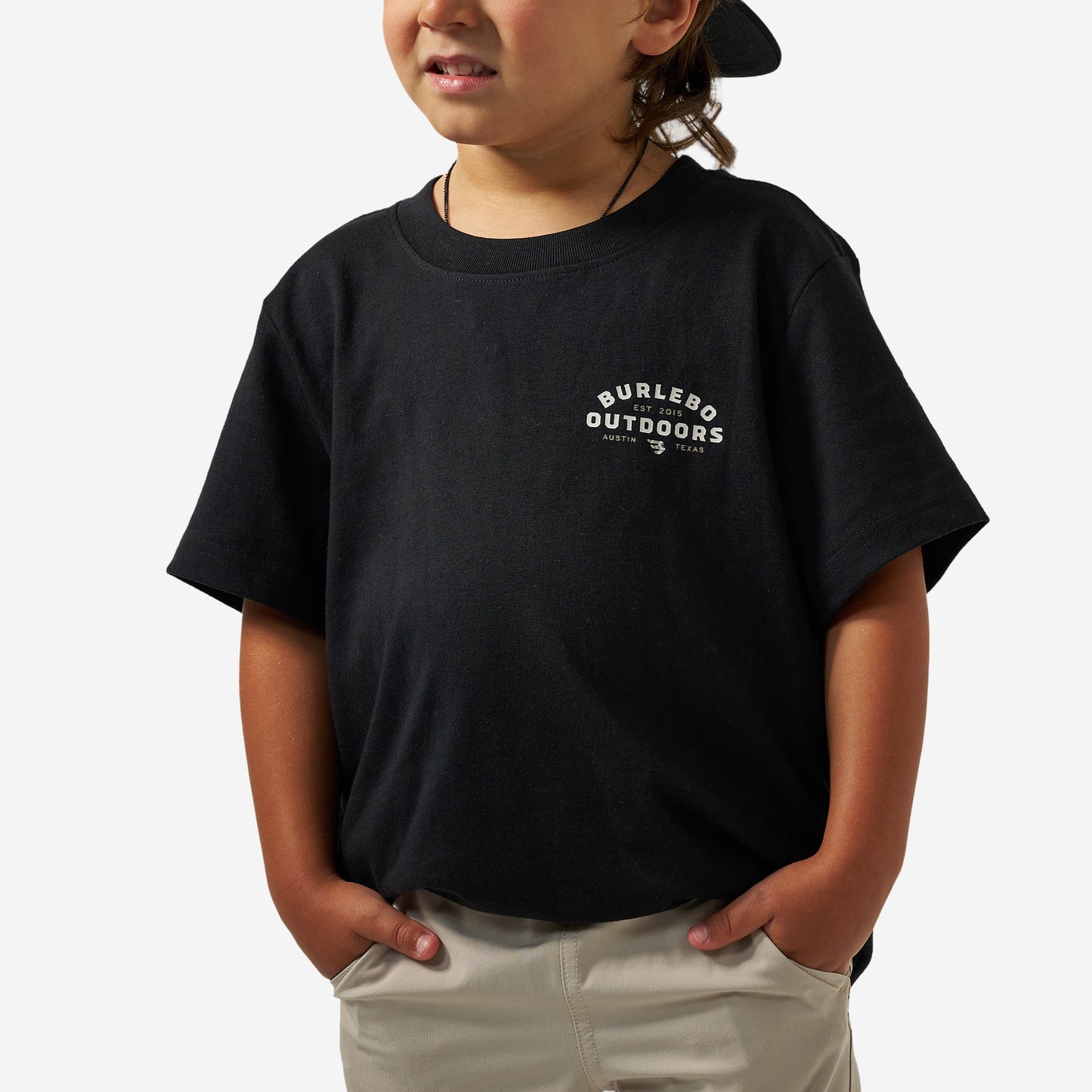 BURLEBO YOUTH SHORT SLEEVE TEE - BURLEBO OUTDOORS LOGO - BLACK