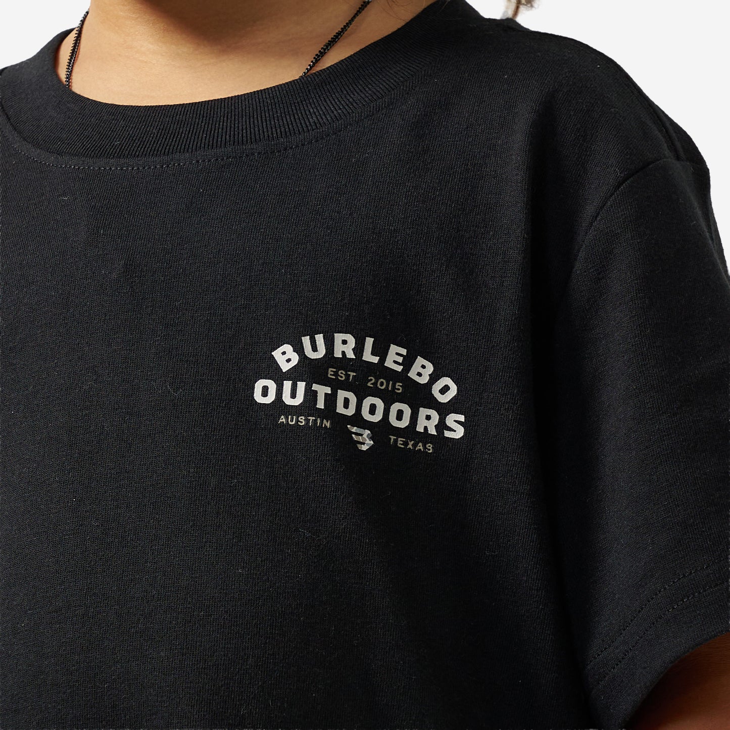 BURLEBO YOUTH SHORT SLEEVE TEE - BURLEBO OUTDOORS LOGO - BLACK