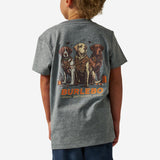 BURLEBO YOUTH SHORT SLEEVE TEE - CAMO DUCK DOGS - DARK HEATHER GREY