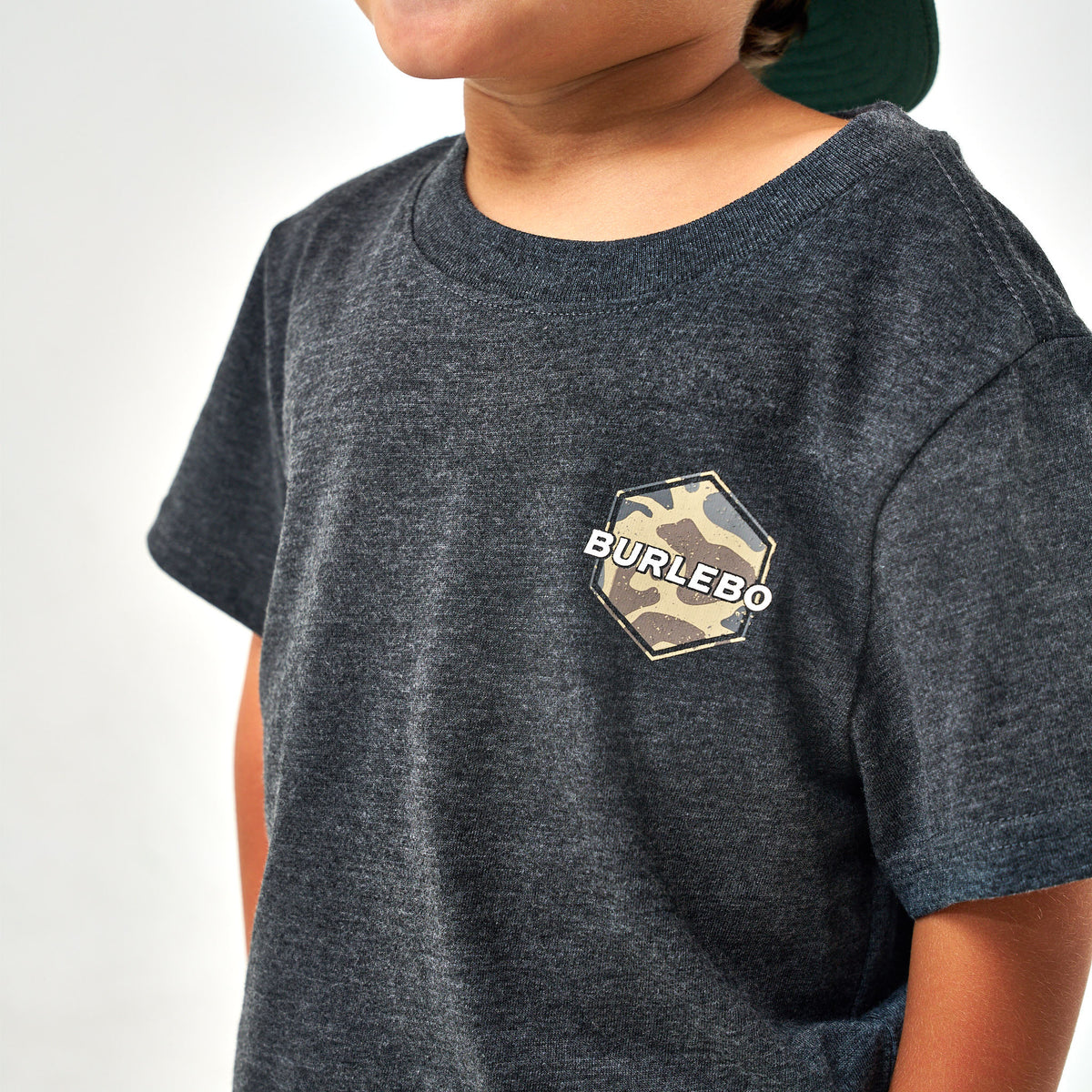 Burlebo Youth Tee - Rad Dude Deer Camo - Heather Black