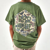Burlebo Youth Short Sleeve Tee - Rad Dude Deer Camo - Heather Olive