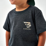 Burlebo Youth Tee - Classic Deer Camo Signature Logo - Heather Black