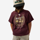 BURLEBO YOUTH SHORT SLEEVE TEE - HORSESHOE - MAROON