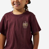 BURLEBO YOUTH SHORT SLEEVE TEE - HORSESHOE - MAROON