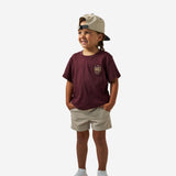 BURLEBO YOUTH SHORT SLEEVE TEE - HORSESHOE - MAROON