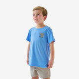 Burlebo Youth Short Sleeve Tee - Mallard Camo Dog - Heather Periwinkle