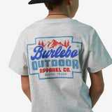 Burlebo Youth Short Sleeve Tee - Mountain Range - Heather Ashy Grey