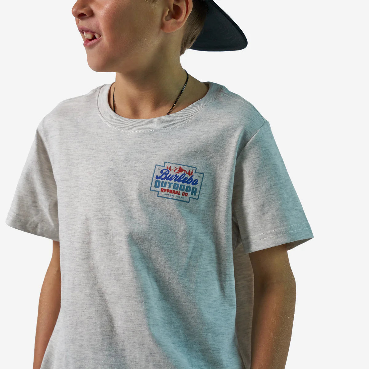 Burlebo Youth Short Sleeve Tee - Mountain Range - Heather Ashy Grey