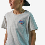 Burlebo Youth Short Sleeve Tee - Mountain Range - Heather Ashy Grey